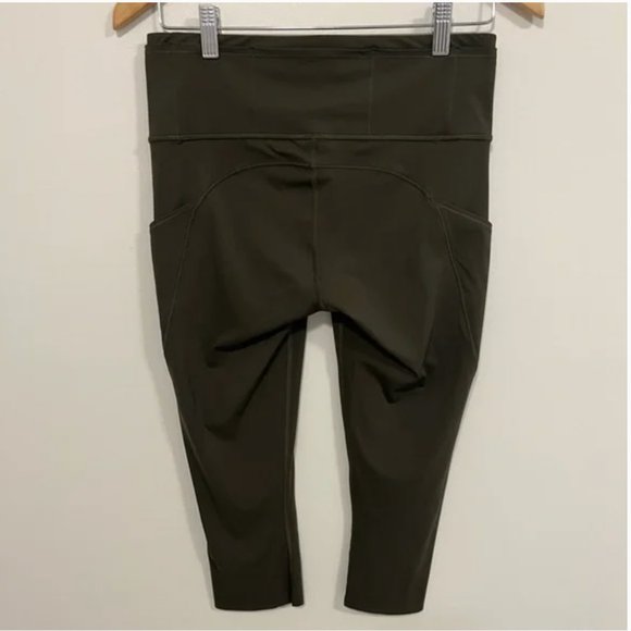 Lululemon Fast & Free Crop II *Nulux 19" Dark Olive 4 - Picture 13 of 16